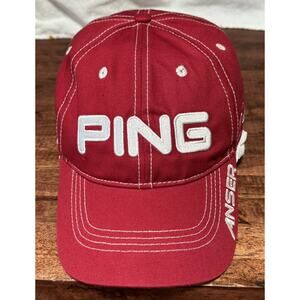Ping Golf Hat Cap Red G20 Anser Adjustable Strap back